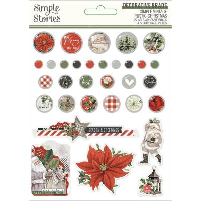 Simple Stories Simple Vintage Rustic Christmas - Decorative Brads